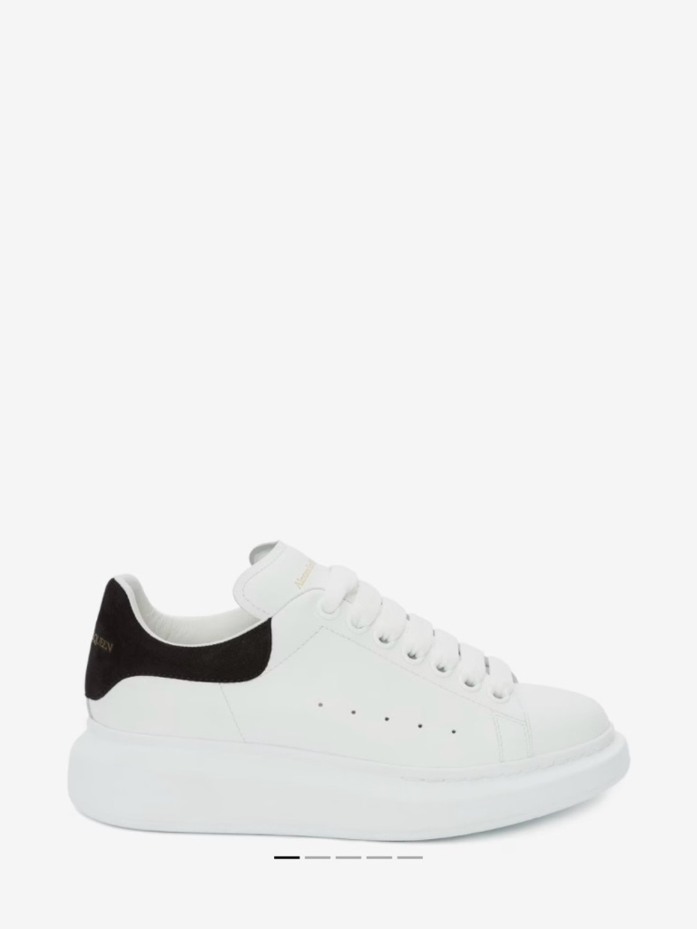 Alexander McQueen White Leather Platform Sneaker with Black Heel